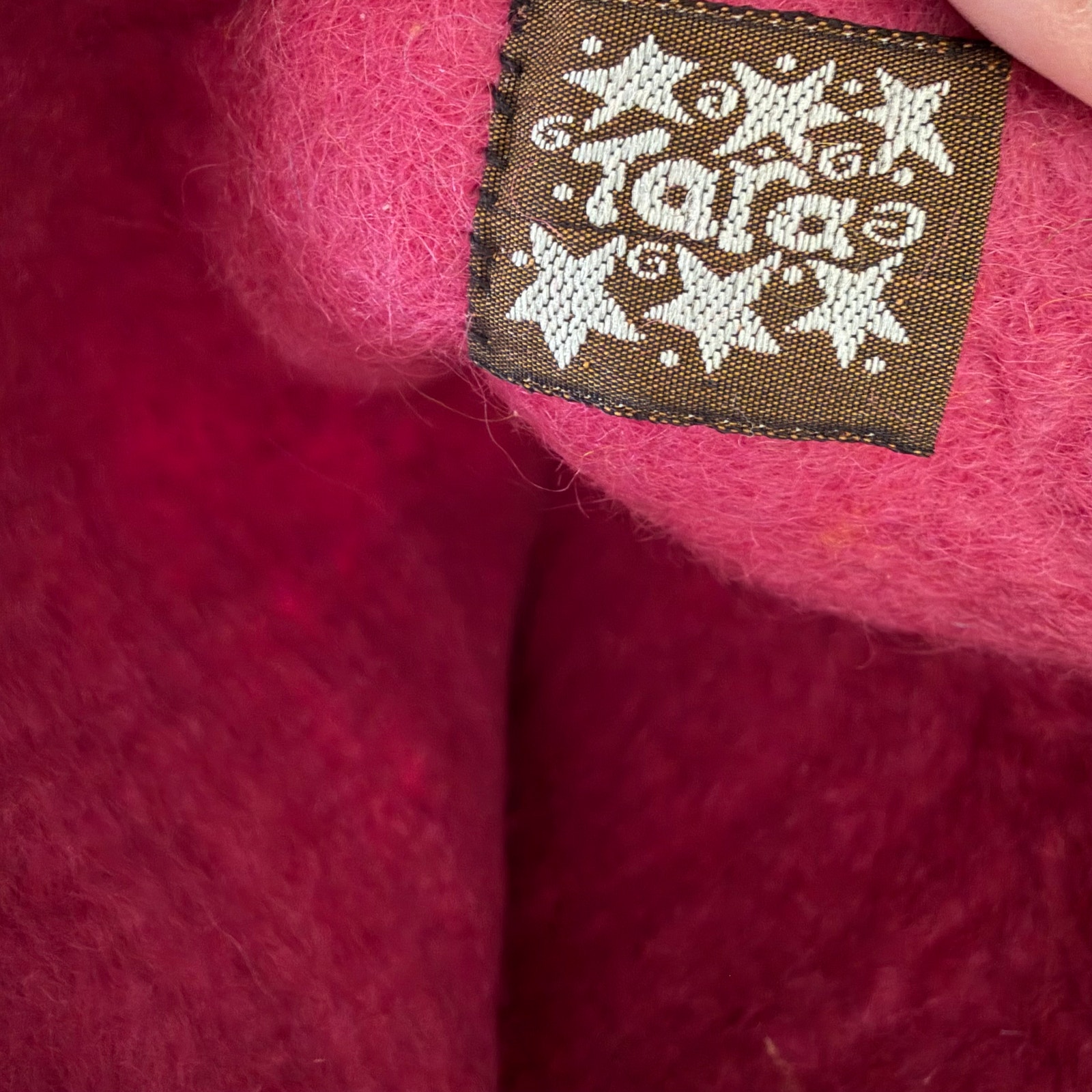 Tara Handknits Pink Boiled Wool Floral Pink Hand Bag Purse Handmade Nwt Nepal — image 5 of 8